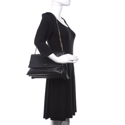 Lanvin Grained Calfskin Medium Sugar Flap Shoulder Bag Black 2 of 12