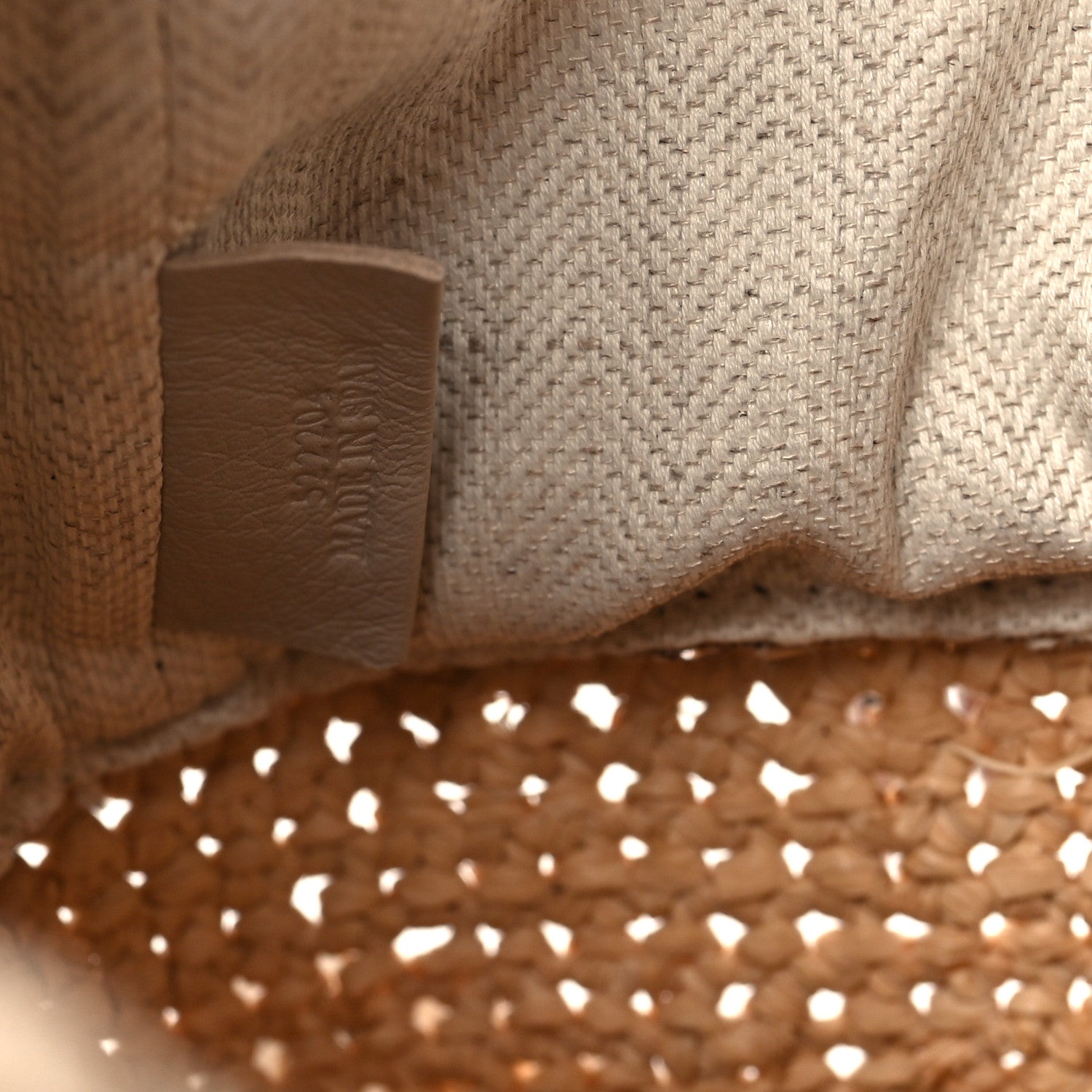 Loewe Calfskin Raffia Anagram Paulas Ibiza Pochette Bag Natural Tan 7 of 10