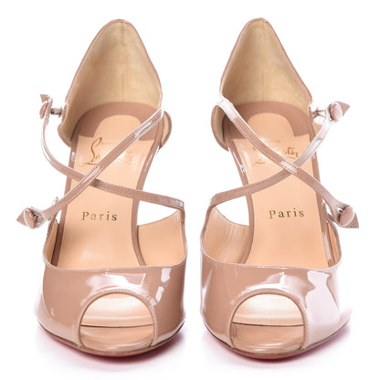 Christian Louboutin Patent Debriditoe 85 Pumps 39.5 Nude 2 of 8