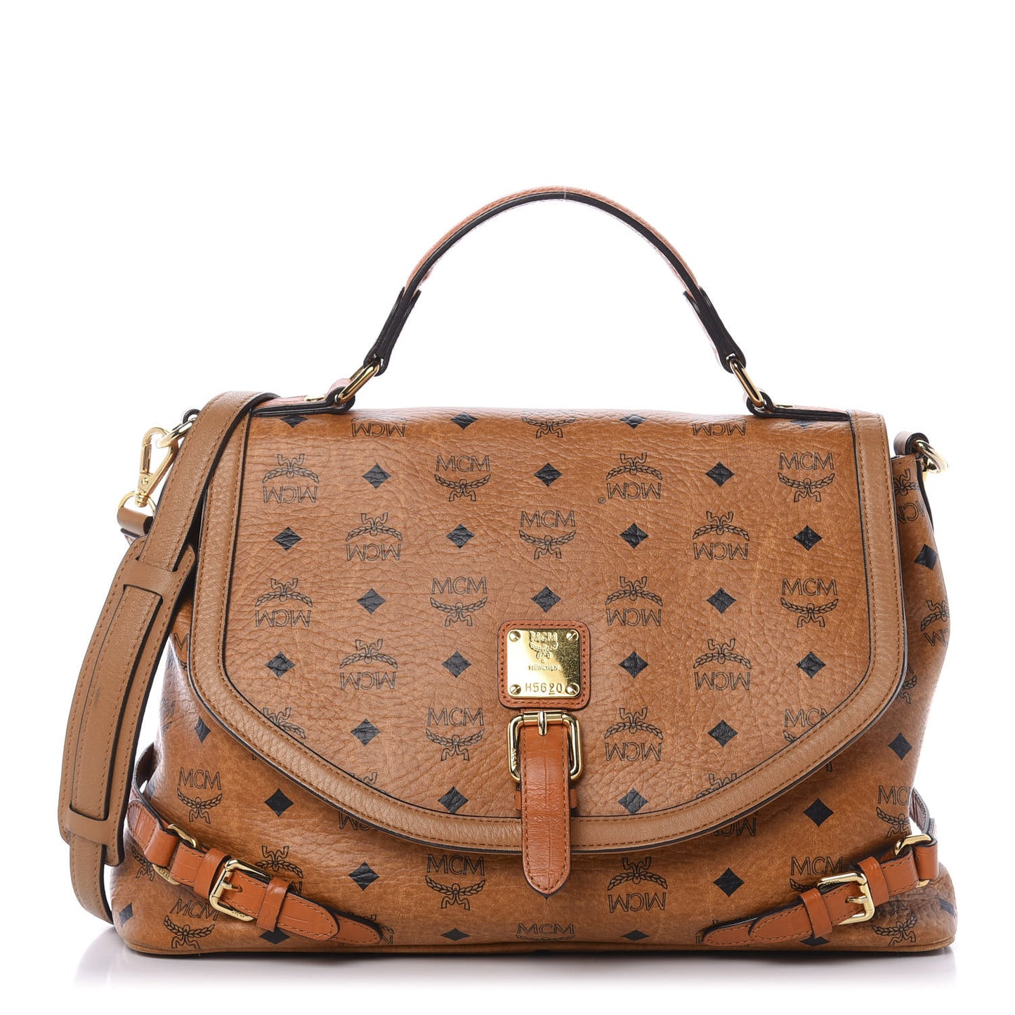 Visetos Top Handle Satchel Cognac