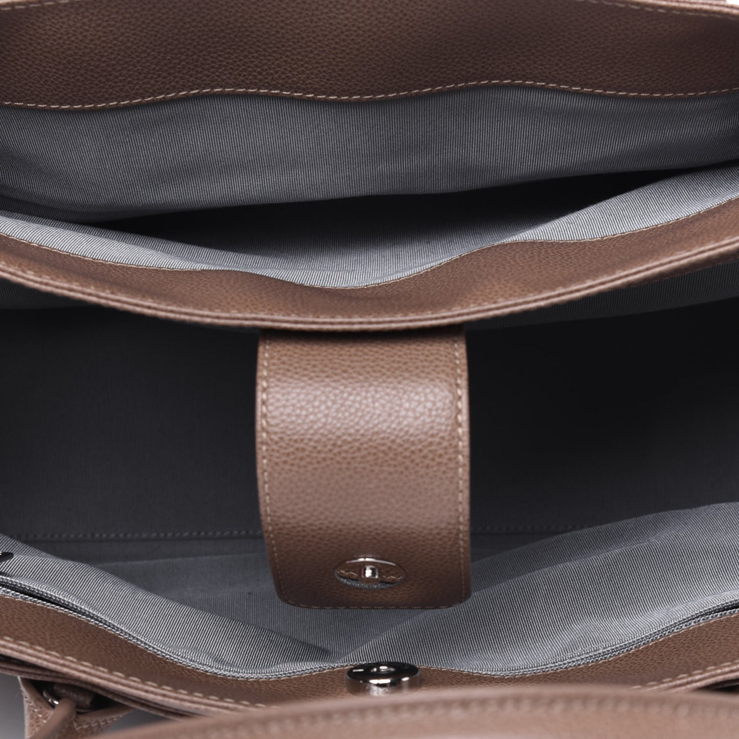 Calfskin Cerf Executive Shopper Tote Light Brown