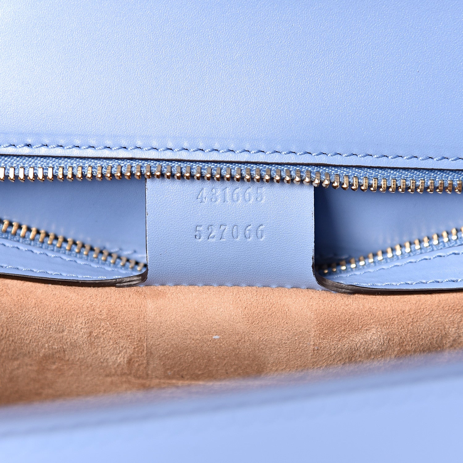 Gucci Calfskin Embroidered Medium Sylvie Top Handle Bag Clear Sky Blue 7 of 13