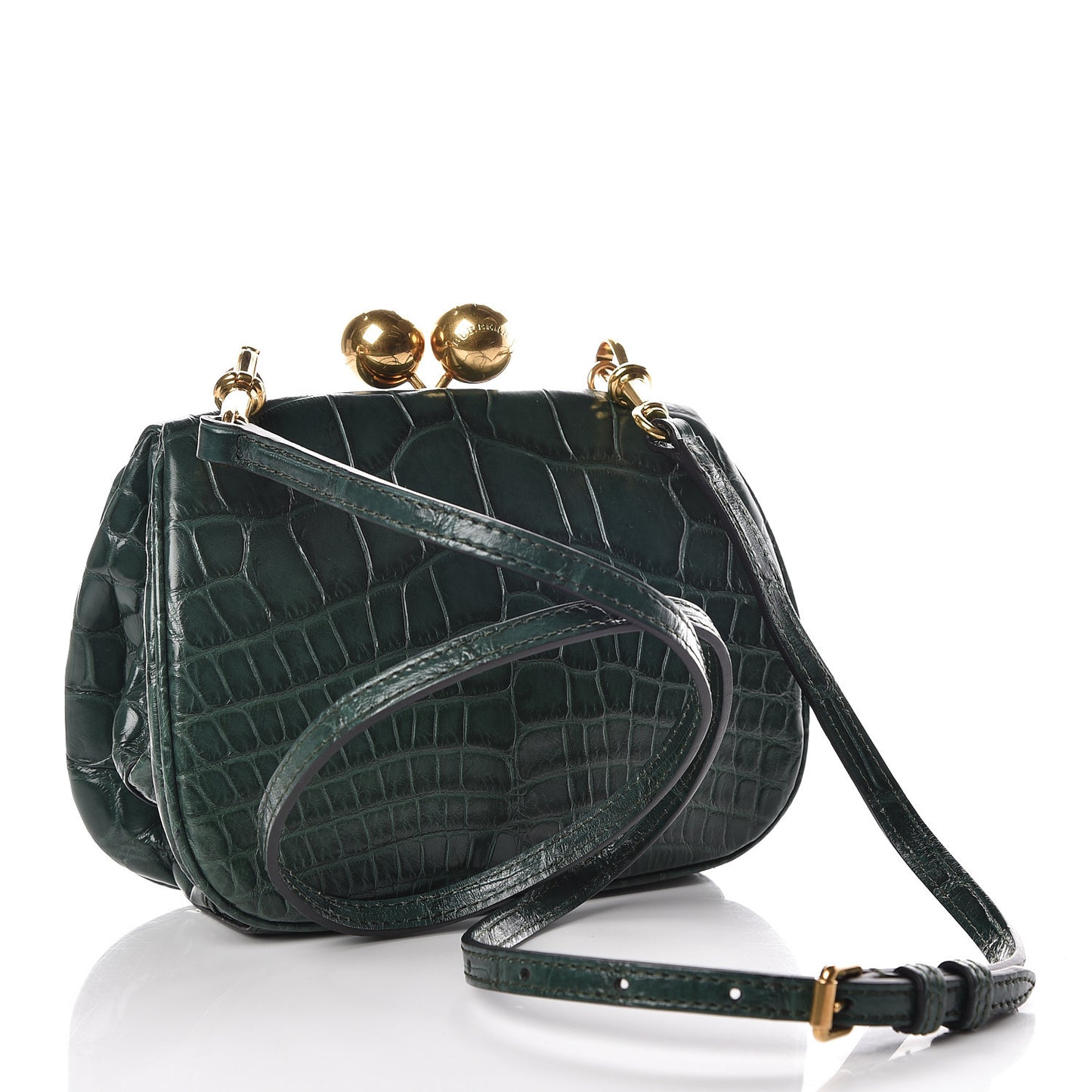 Alligator Small Frame Bag Dark Green