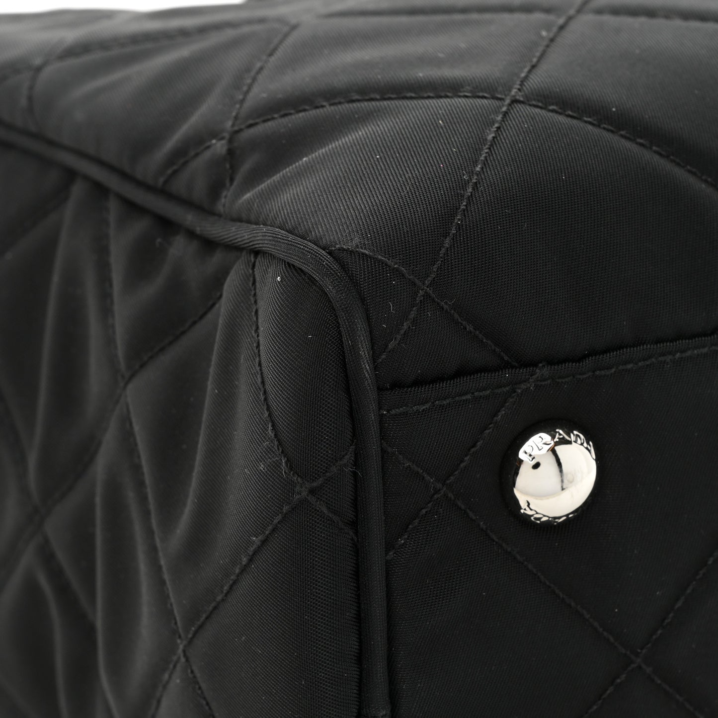 Nylon Tessuto Impuntu Quilted Shoulder Bag Black