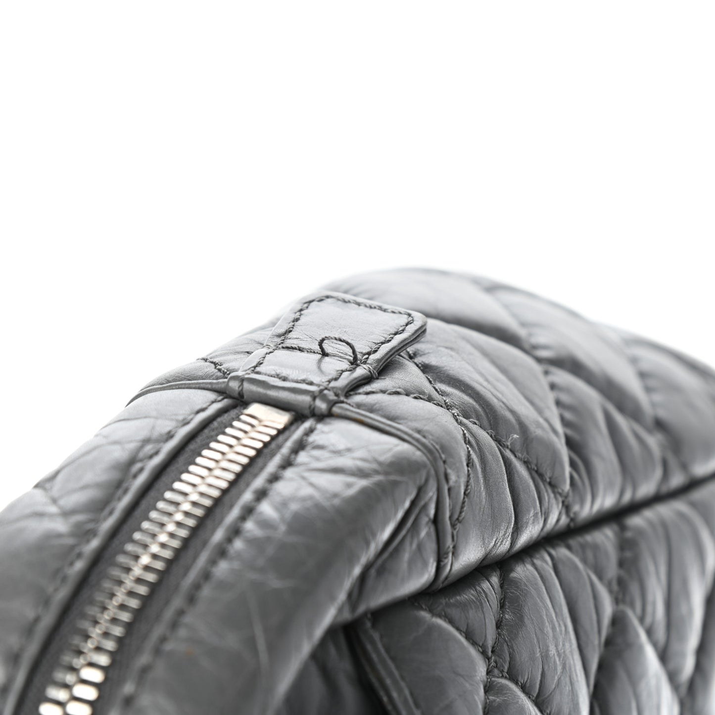 Aged Calfskin Quilted Large Reissue Camera Case Grey