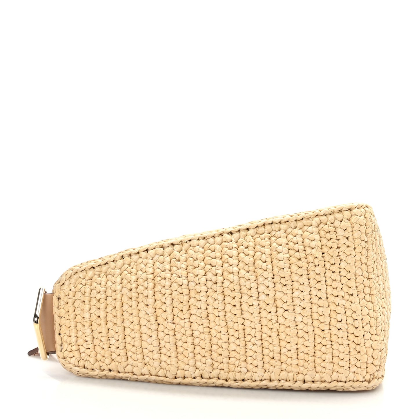 Yarn Raffia Effect Crochet Triangle Shoulder Bag Naturale