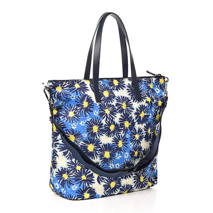 Prada Tessuto Nylon Saffiano Floral Print Tote Bluette Dis Primule 3 of 10