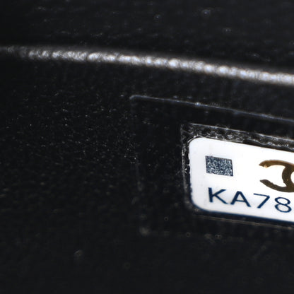 Chanel Lambskin Quilted Top Handle Flap Clutch With Chain Black 7 of 11