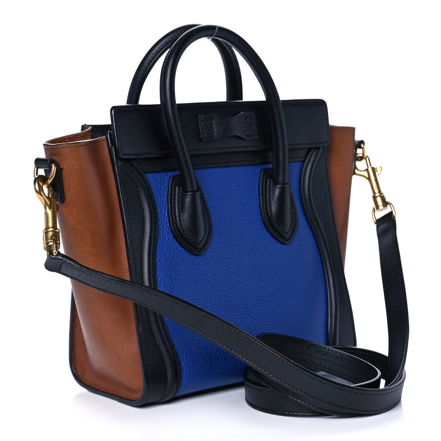 Smooth Drummed Calfskin Nano Tri-Color Luggage Indigo