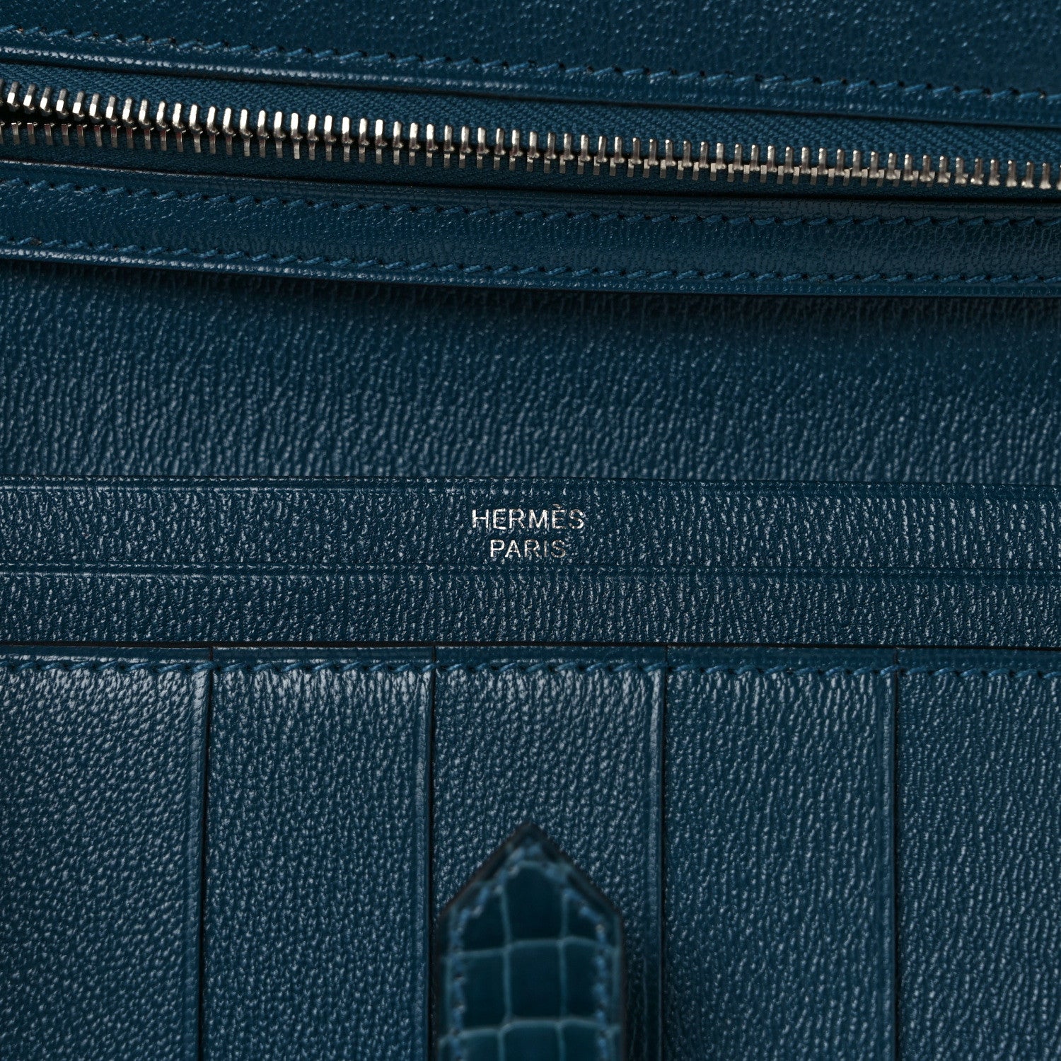 Hermes Shiny Alligator Bearn Wallet Colvert 6 of 7