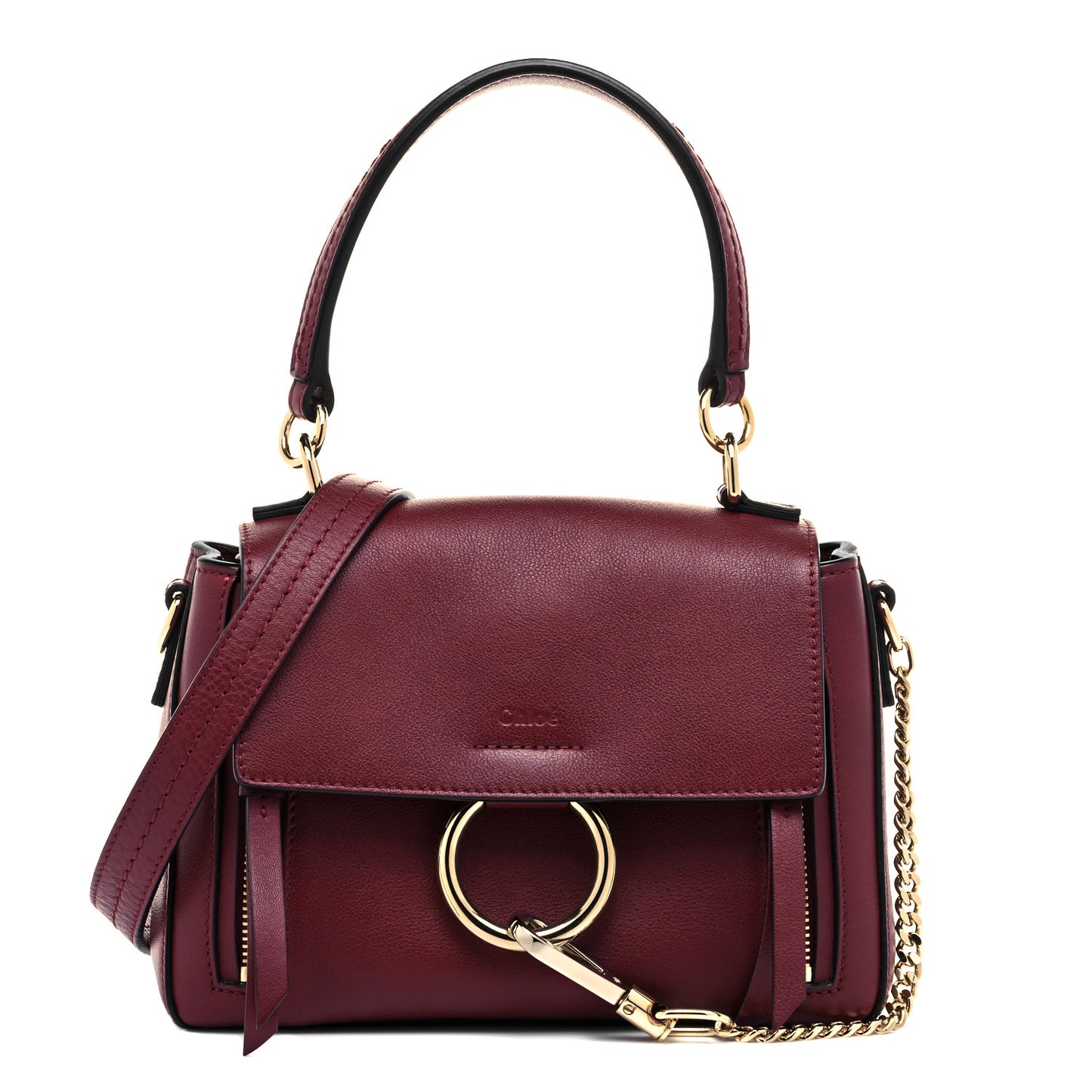 Calfskin Mini Faye Day Shoulder Bag Sienna Red