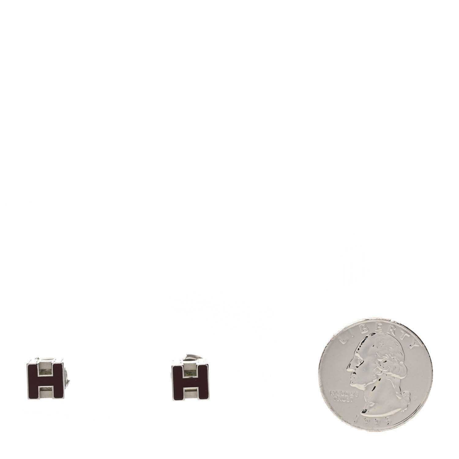 Hermes Palladium Lacquered Cage d'H Earrings Black 2 of 5