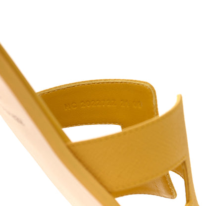 Hermes Epsom Oran Sandals 39 Jaune Sable 8 of 9
