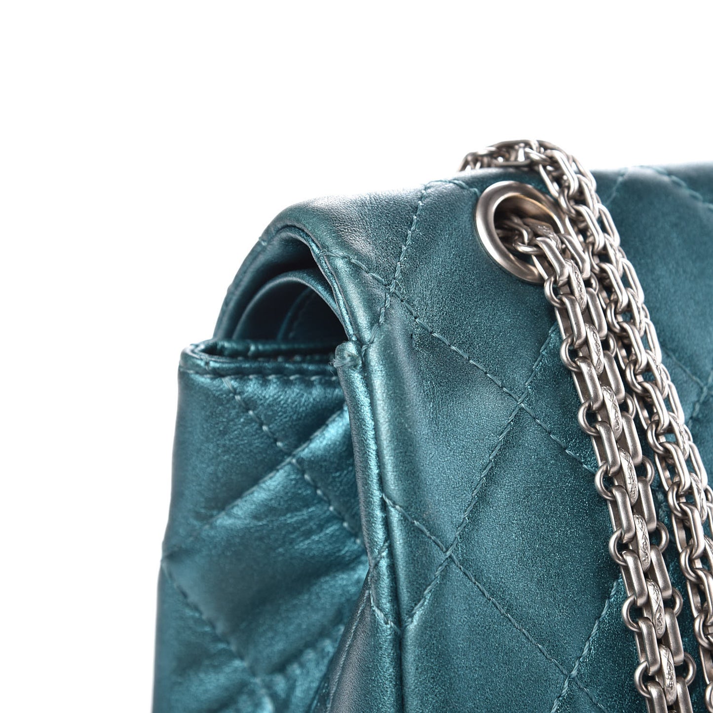 Metallic Calfskin Quilted 2.55 Reissue 227 Flap Turquoise