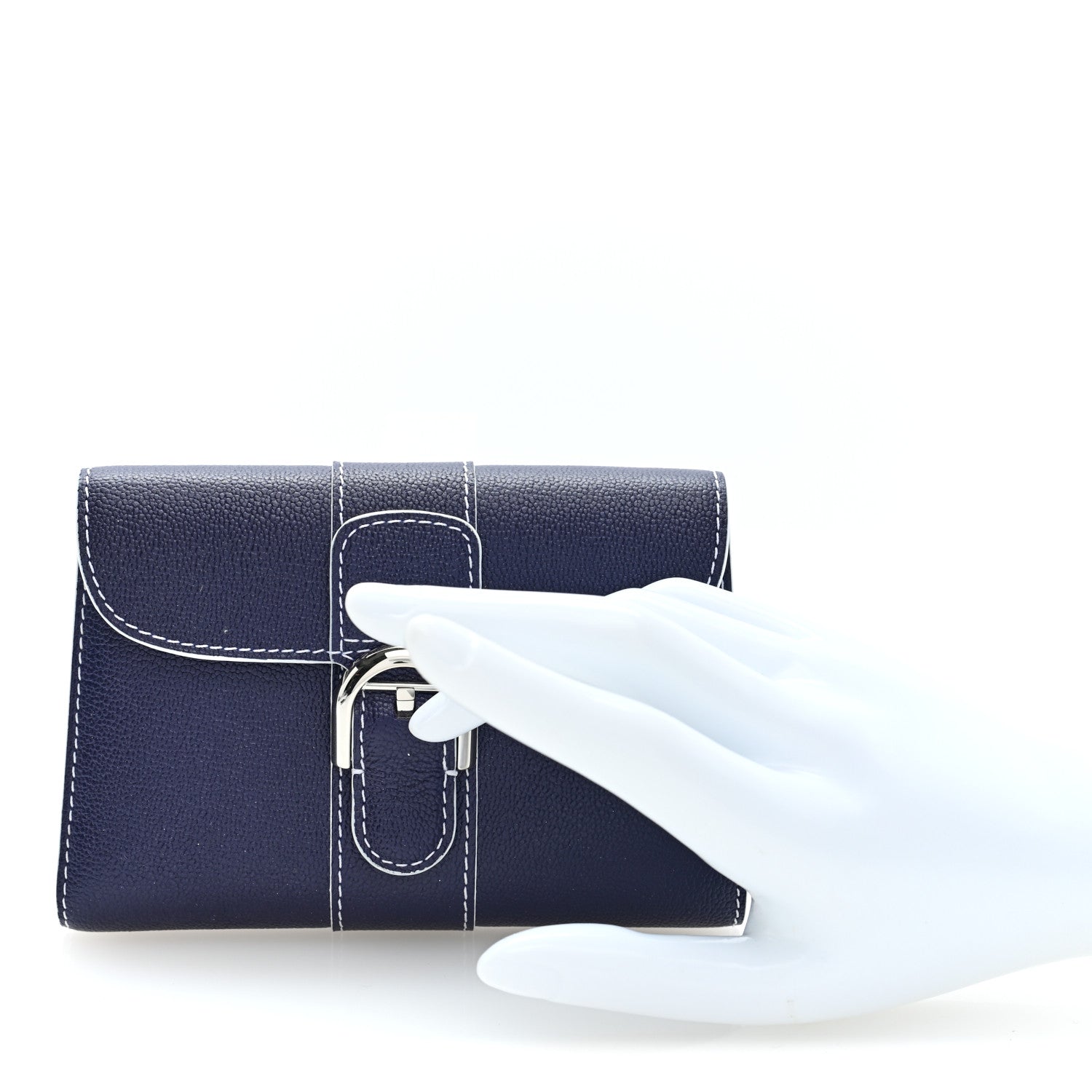 デルヴォー　delvaux Brillant Compact Wallet Delvaux Grained Rodeo Calfskin Brillant Compact Wallet Navy