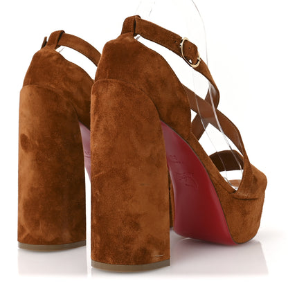 Christian Louboutin Suede Movida 130 Platform Sandals 38 Foxy 5 of 7