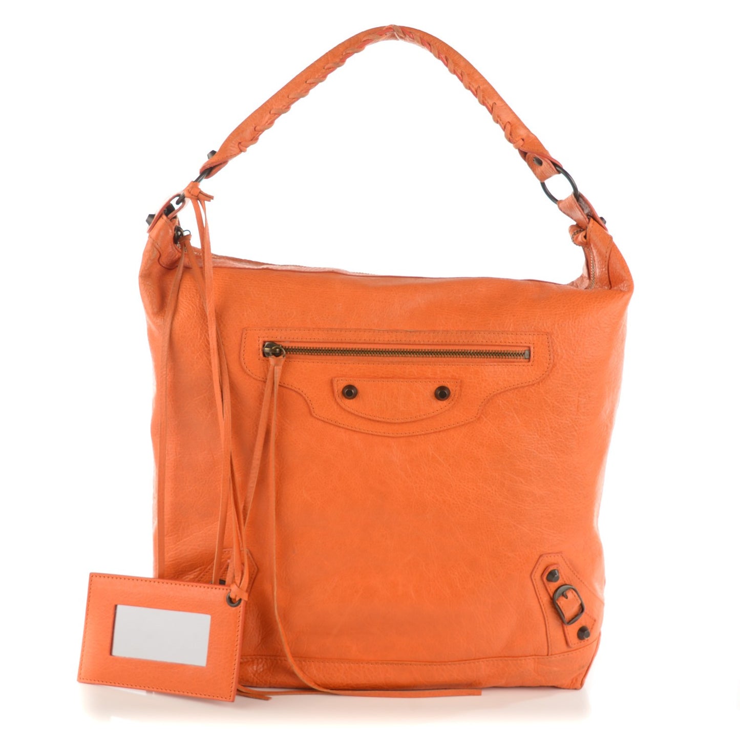 Agneau Classic Hardware Day Hobo Tangerine