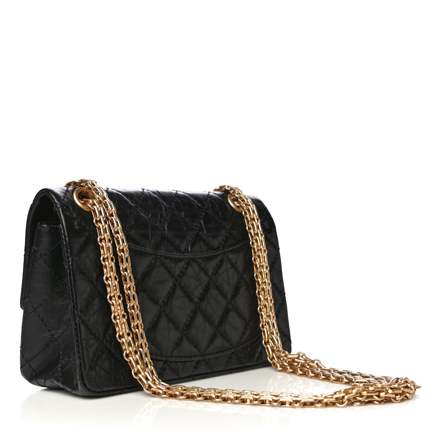 Aged Calfskin Quilted 2.55 Reissue Mini Flap Black