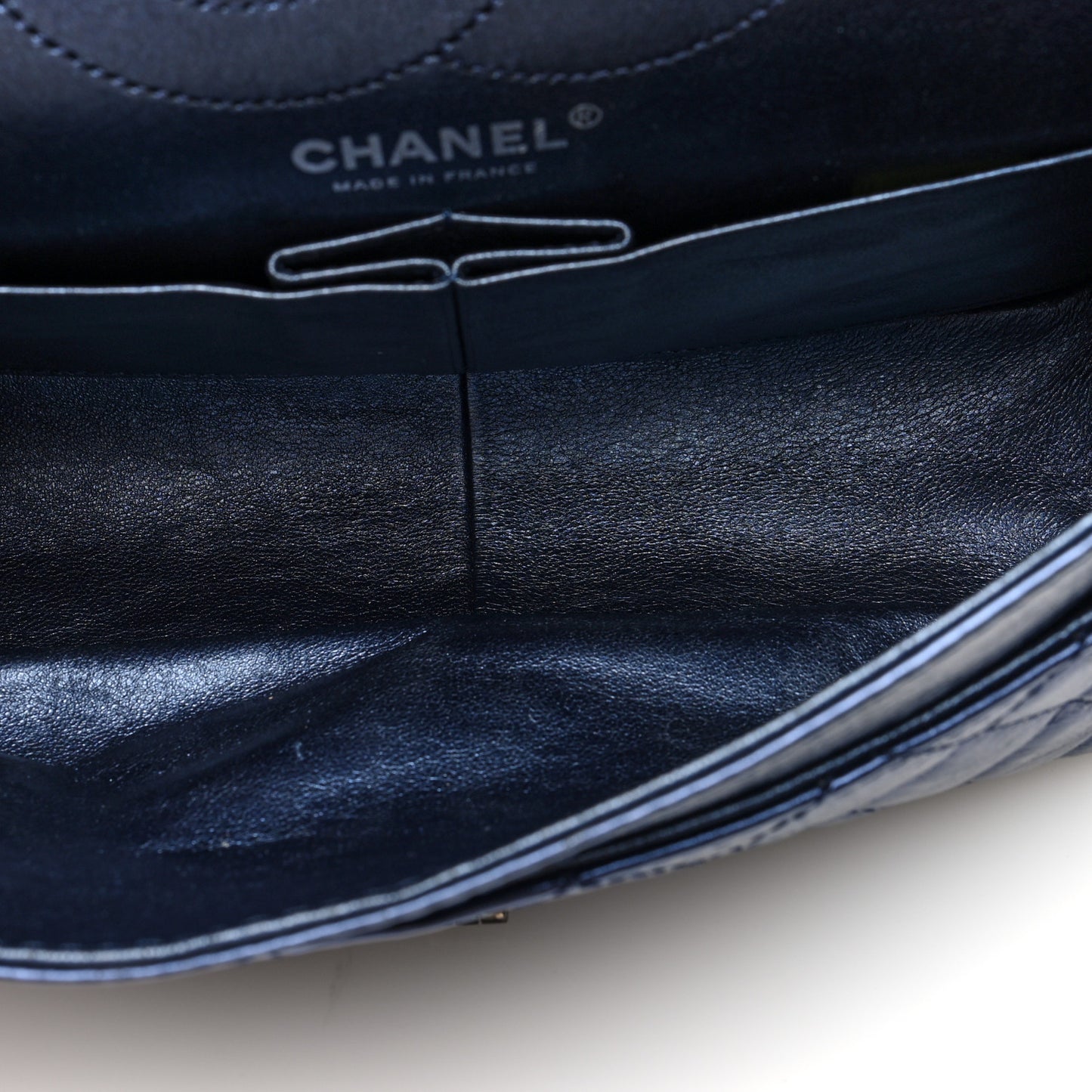 Metallic Aged Calfskin Quilted 2.55 Reissue 226 Flap Dark Navy Blue