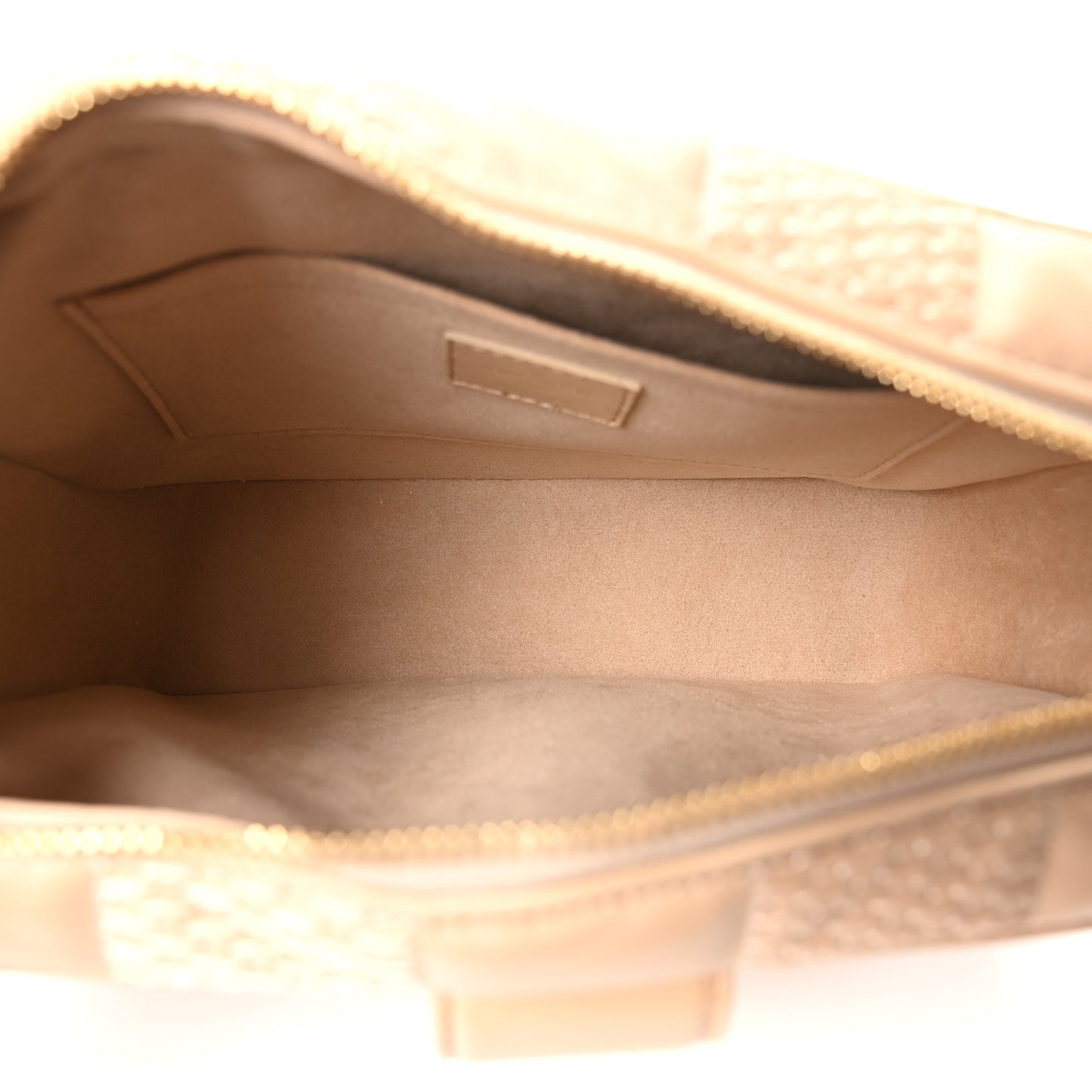 Lambskin Damier Quilt Troca MM Cashmere Beige