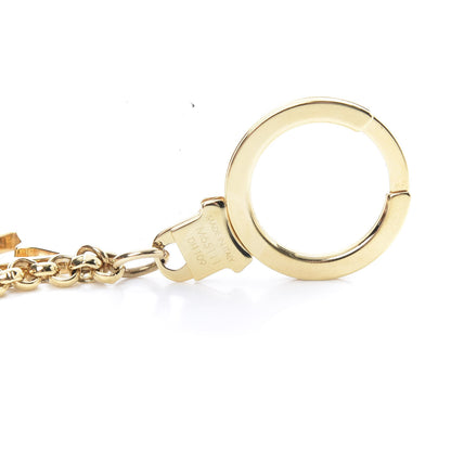 Louis Vuitton Brass Enamel Fleur De Monogram Bag Charm Chain Gold 4 of 5