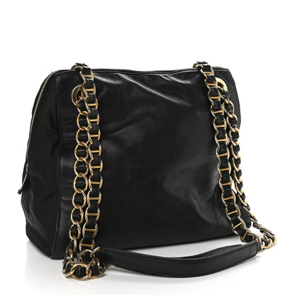 Prada Tessuto Nylon Glace Calf Logo Shoulder Bag Black 3 of 12