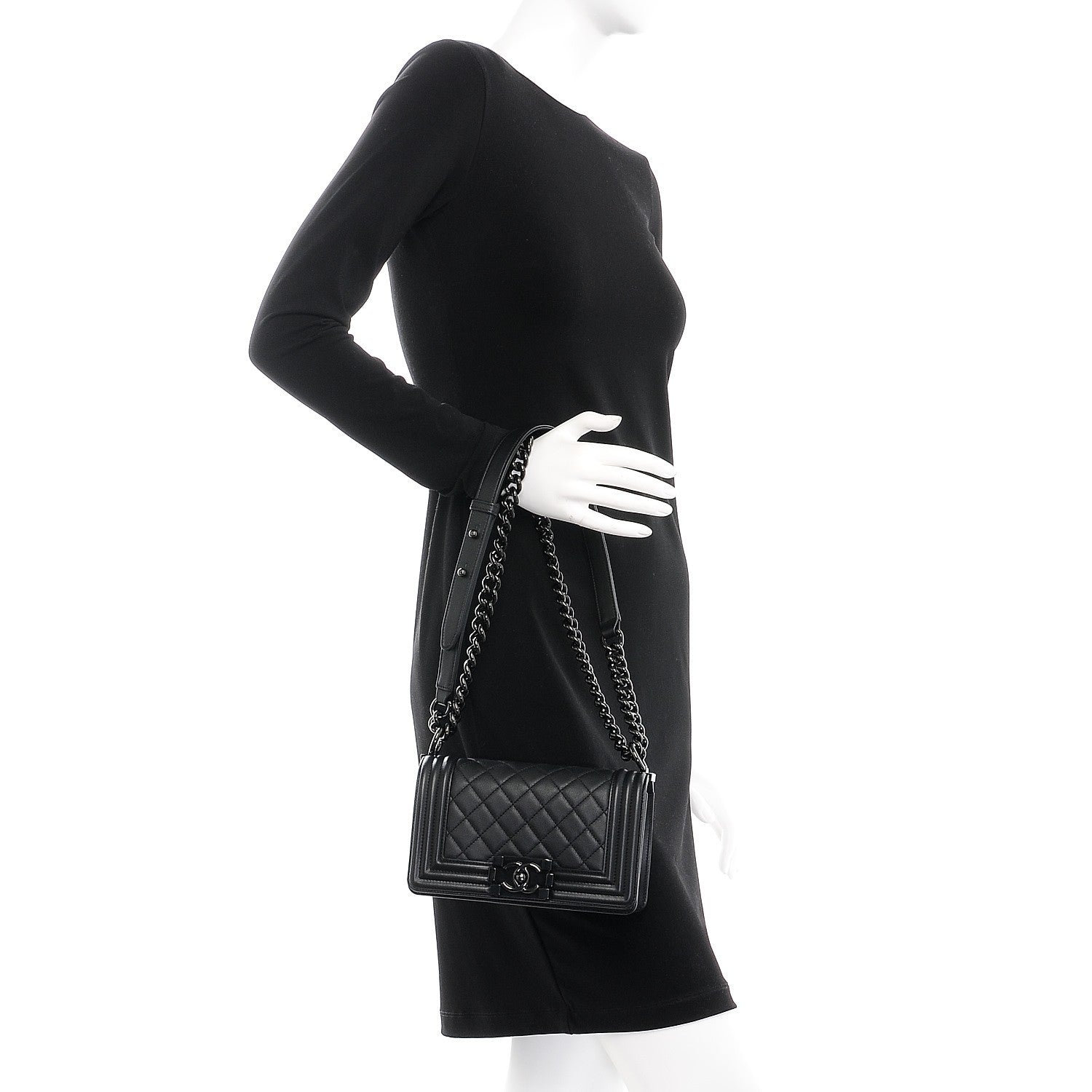 Chanel Calfskin Quilted Small Boy Flap So Black 3 of 9