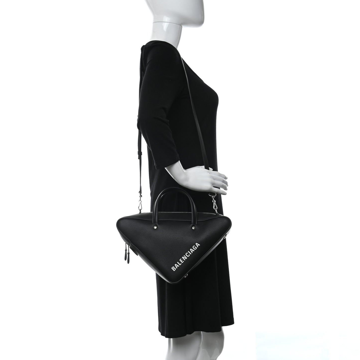 Calfskin XS Triangle Chain Duffle Black