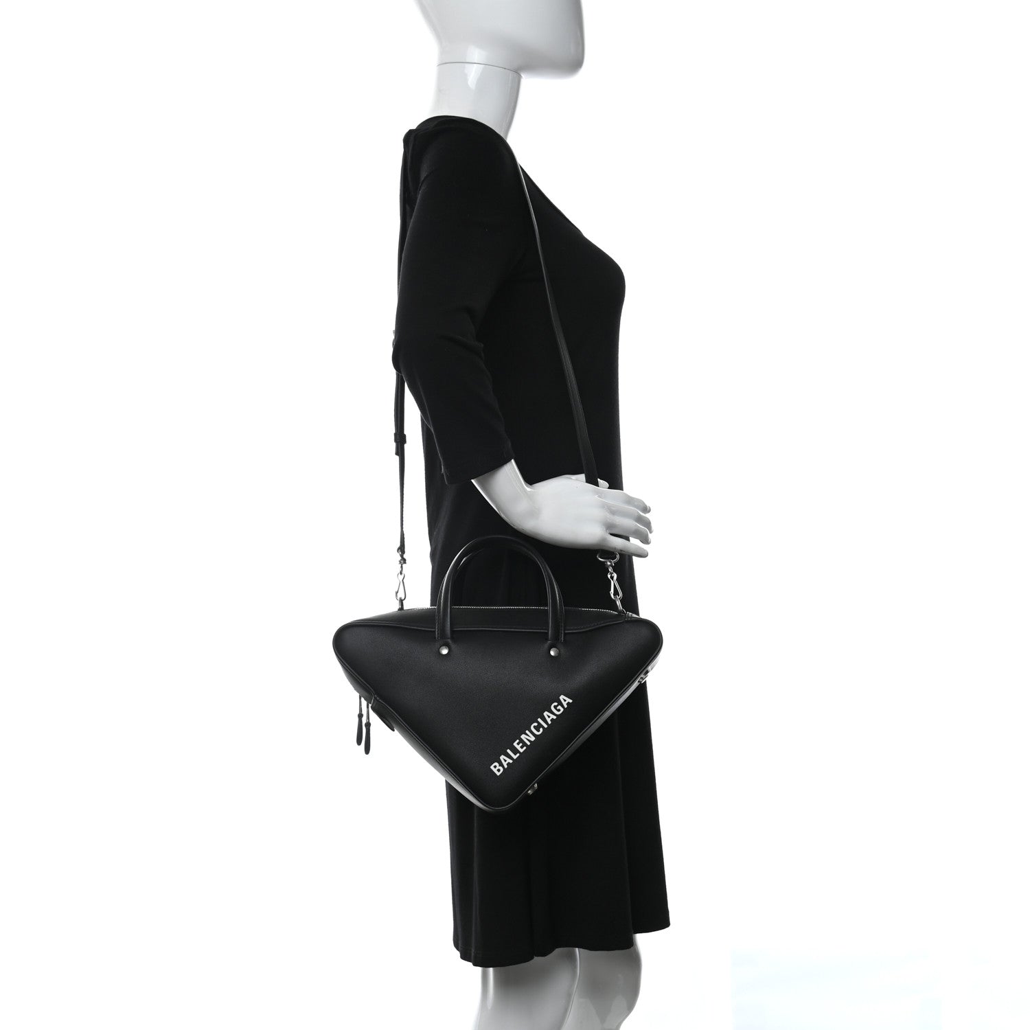 Balenciaga Calfskin XS Triangle Chain Duffle Black 2 of 10