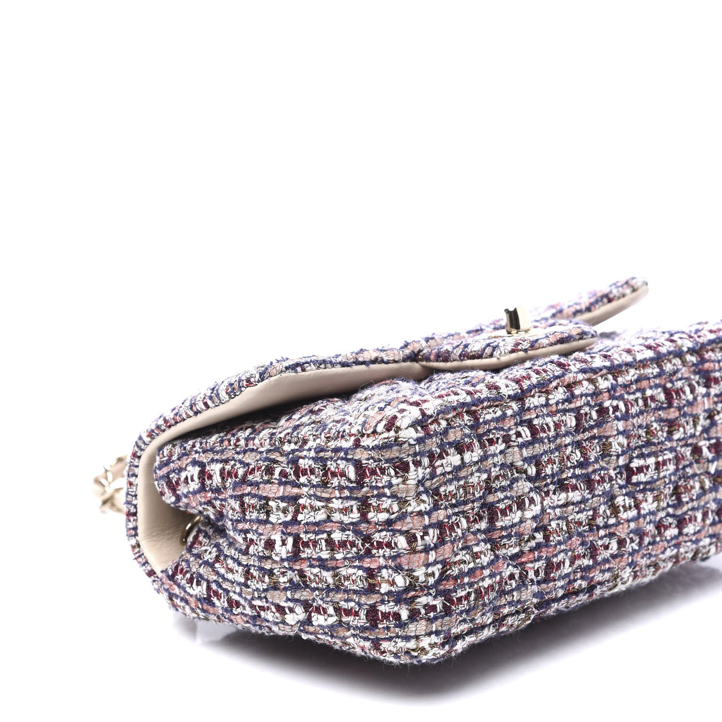 Tweed Quilted Mini Rectangular Flap Pink