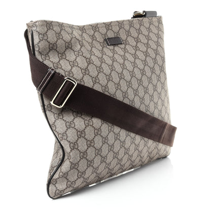 Gucci GG Supreme Monogram Medium Flat Messenger Bag Dark Brown 4 of 6