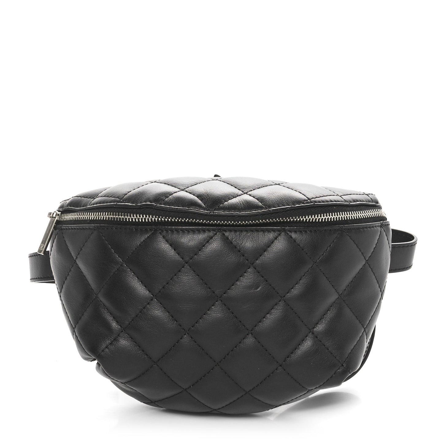Calfskin Quilted Waist Belt Bag Black