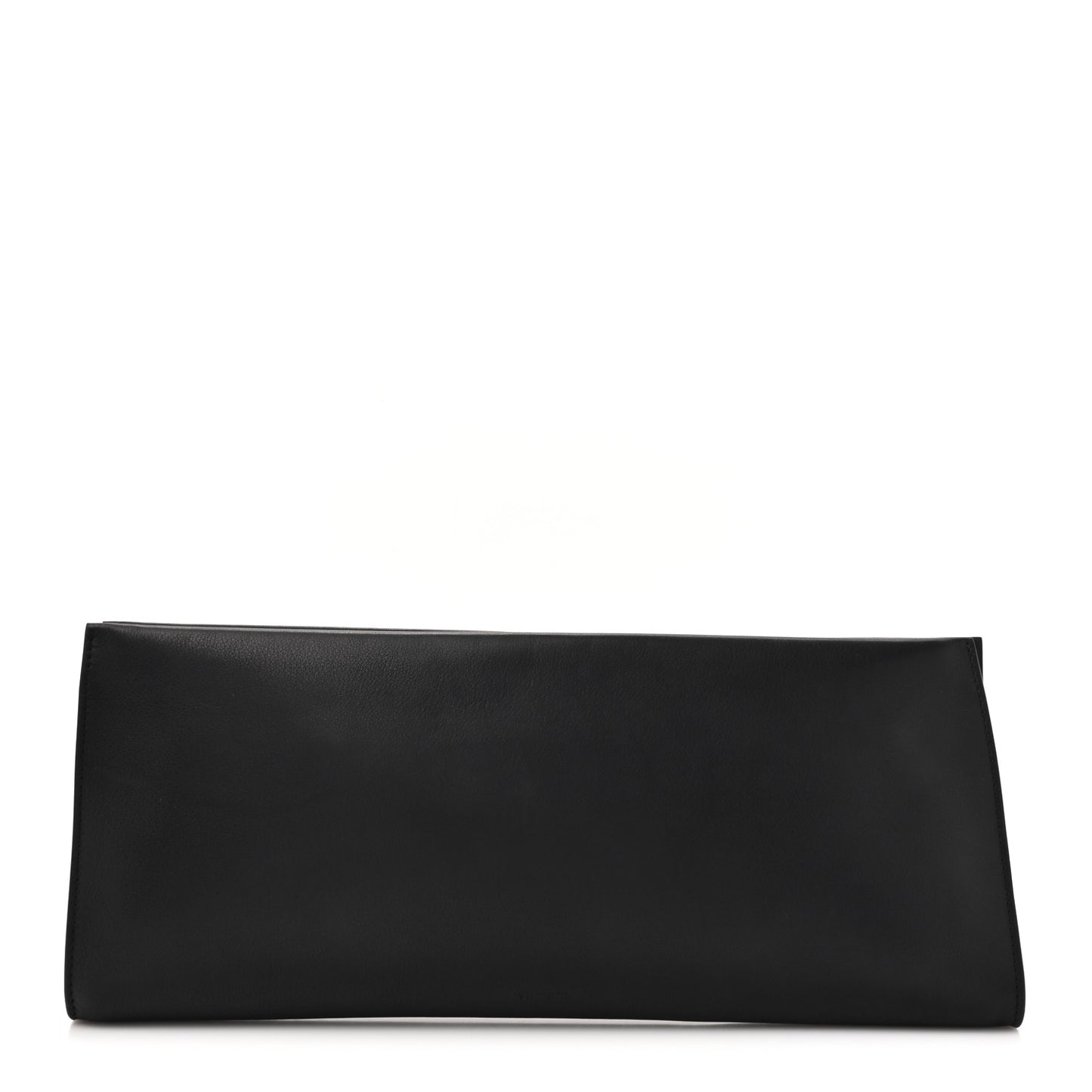 Polished Saddle Calfskin Flat Soft Clutch  Black