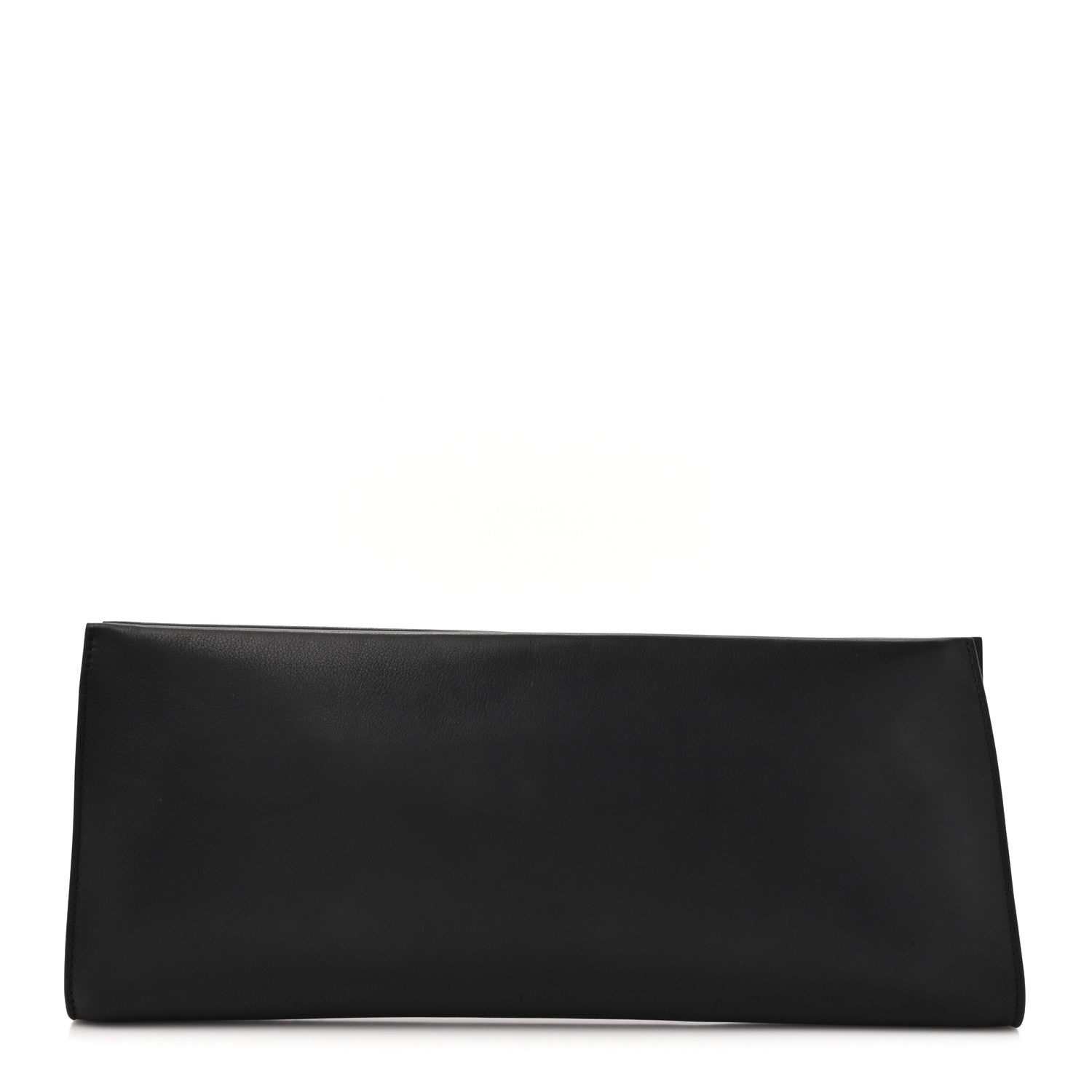 The Row Polished Saddle Calfskin Flat Soft Clutch  Black 1 of 6