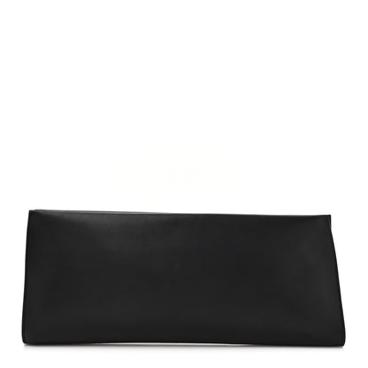 The Row Polished Saddle Calfskin Flat Soft Clutch  Black 1 of 6