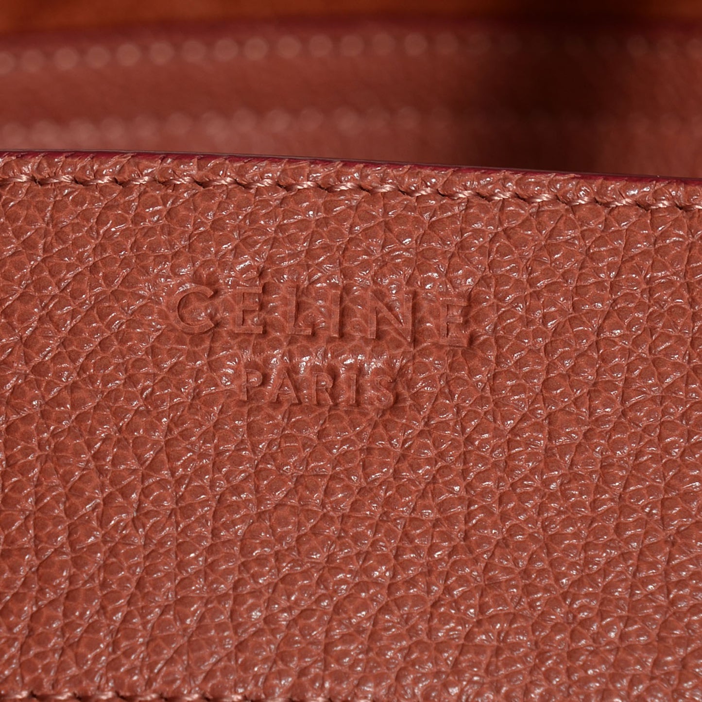 Shiny Grained Calfskin Medium Phantom Luggage Terracotta