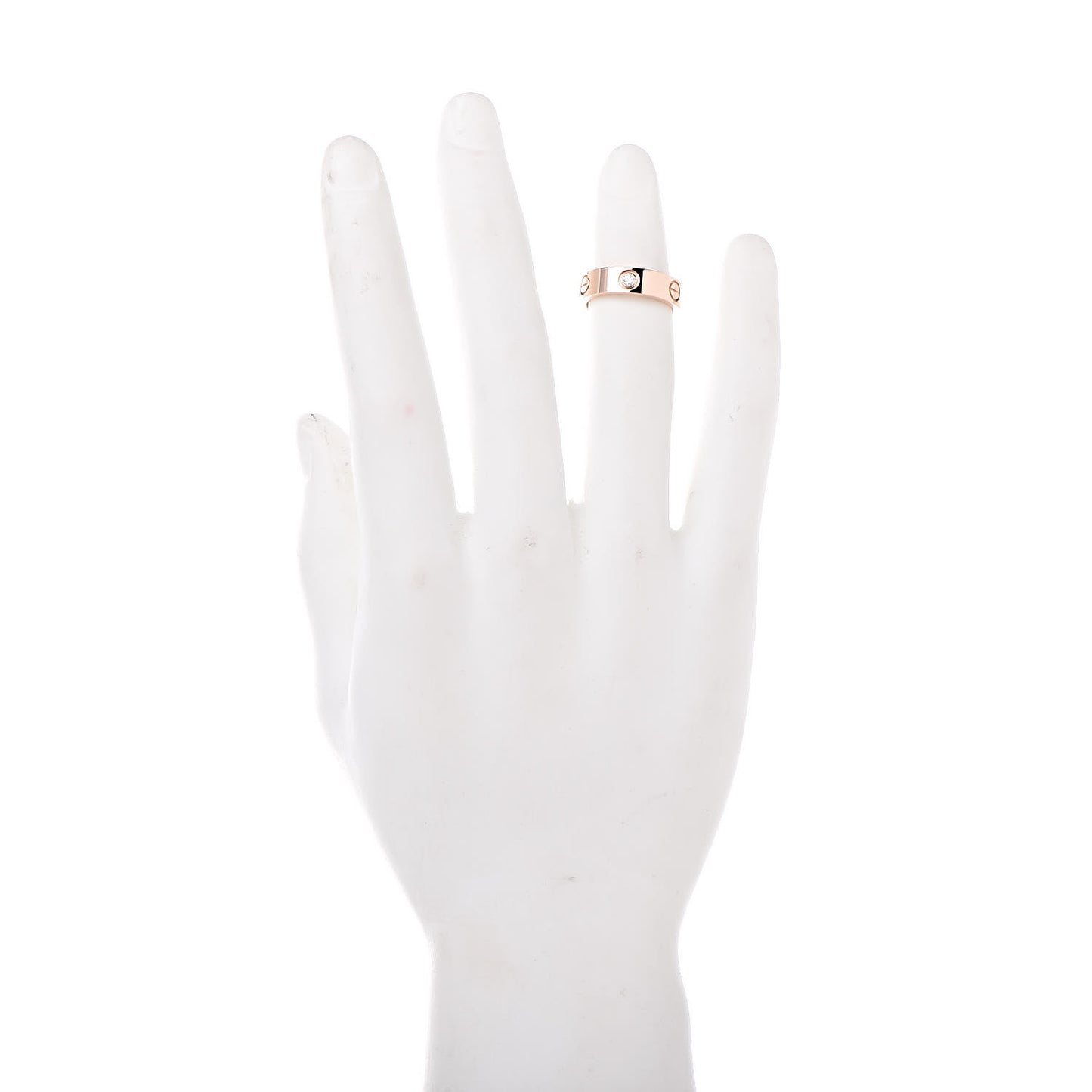 18K Pink Gold 3 Diamond 5.5mm LOVE Ring 54 7