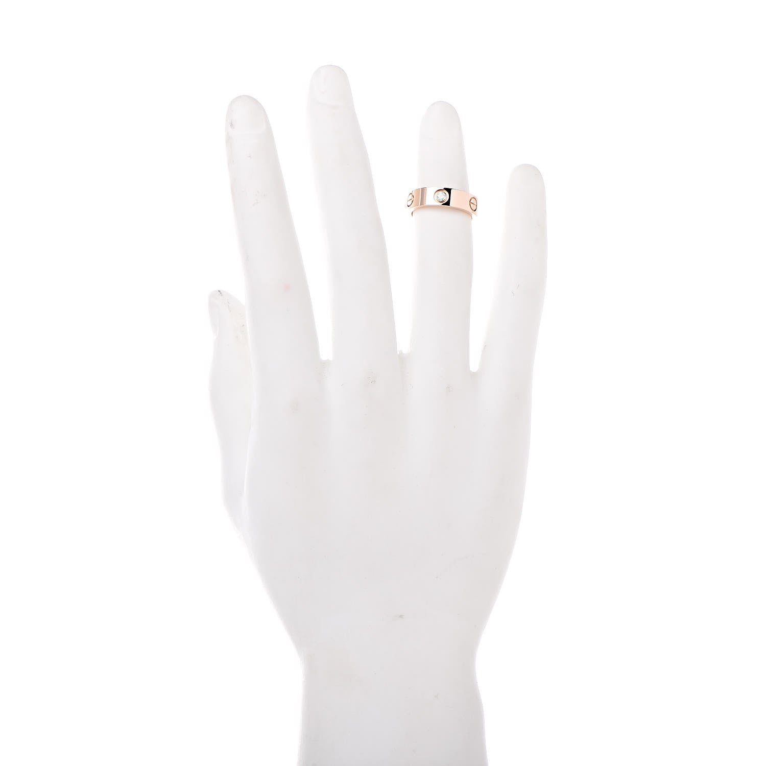 Cartier 18K Pink Gold 3 Diamond 5.5mm LOVE Ring 54 7 2 of 5