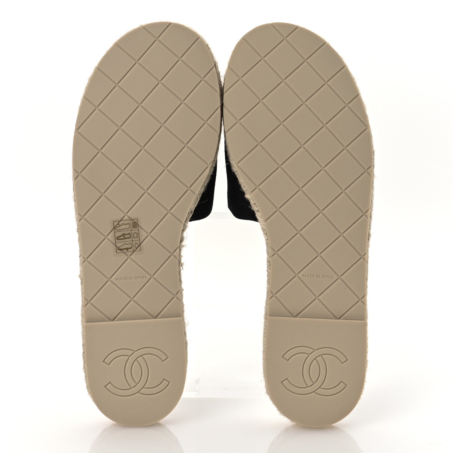 Chanel Cotton Floral CC Espadrille Slip On Sandals 40 Black 7 of 13
