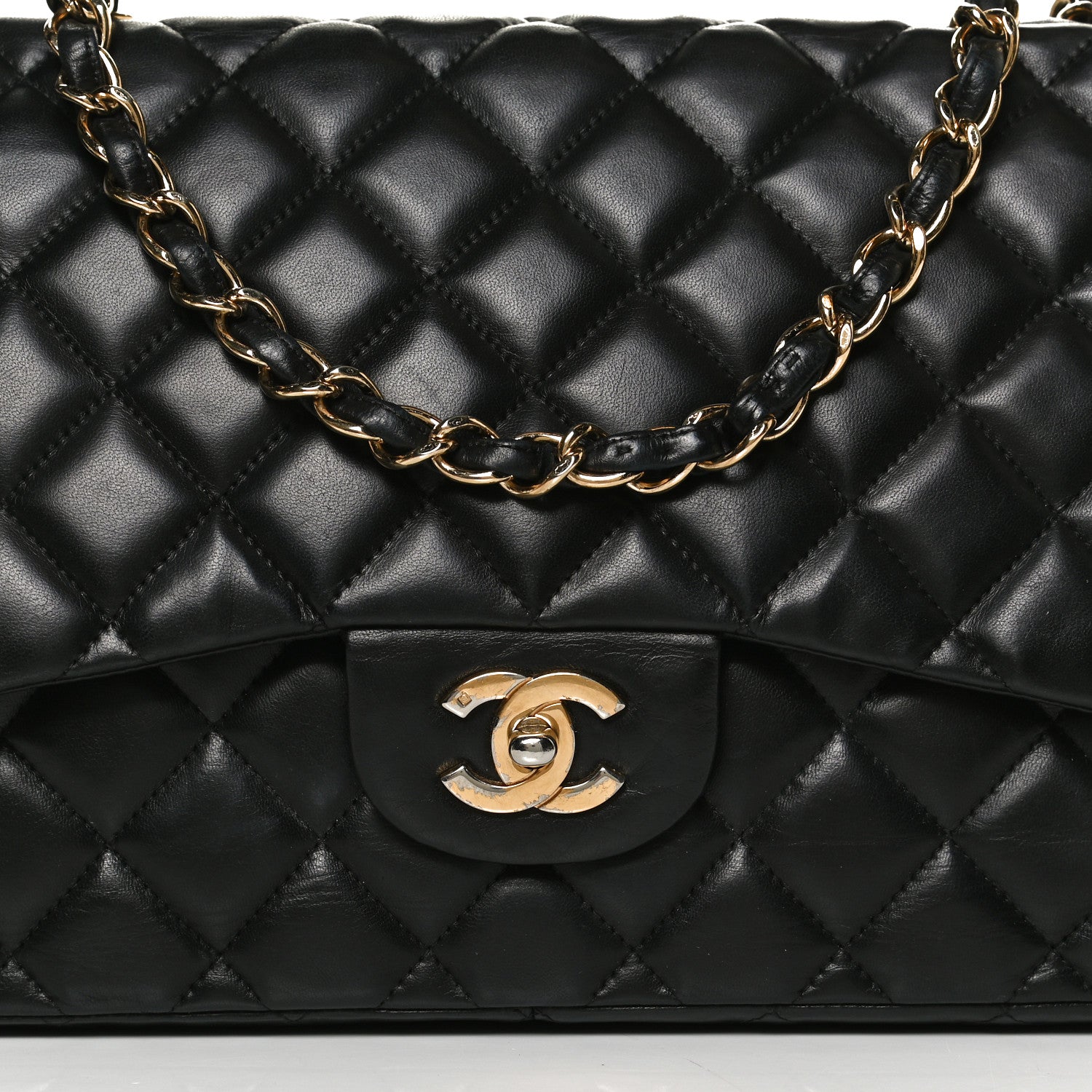 Chanel Lambskin Quilted Jumbo Single Flap Black 8 of 10