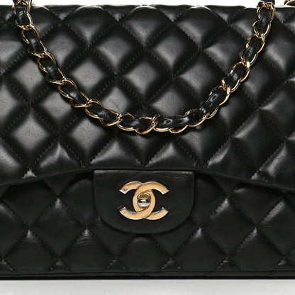 Chanel Lambskin Quilted Jumbo Single Flap Black 8 of 10