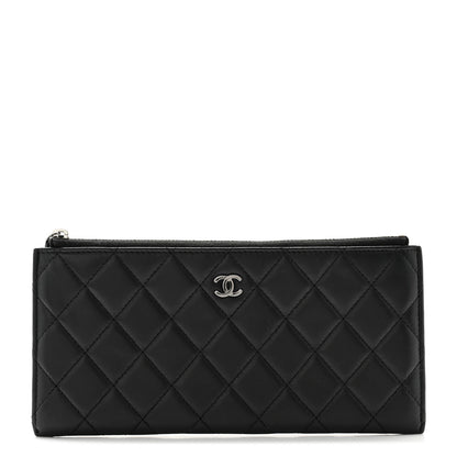 Chanel Lambskin Quilted Zip Pouch Black 1 of 8