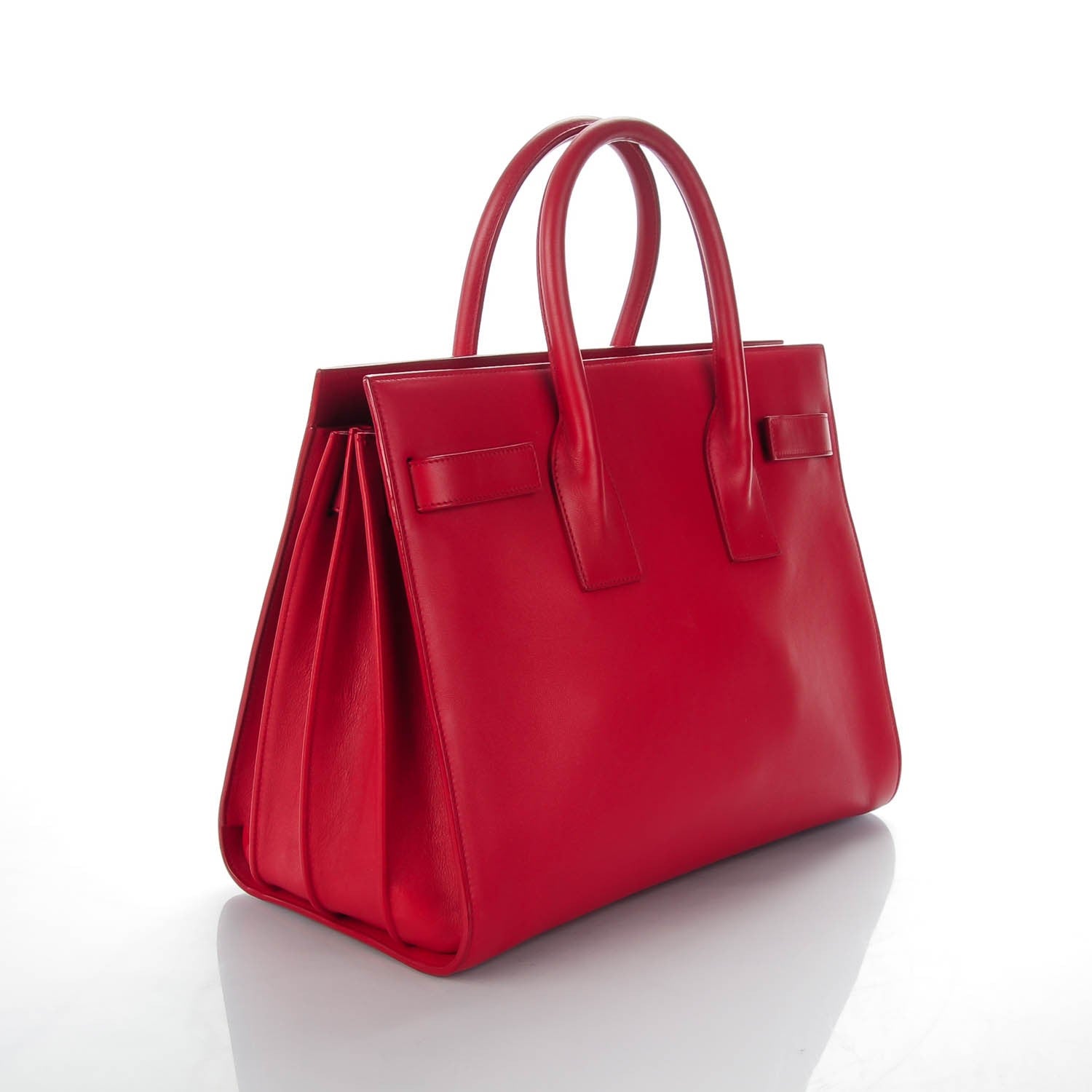Saint Laurent Grained Calfskin Small Sac De Jour Lipstick Red 3 of 7