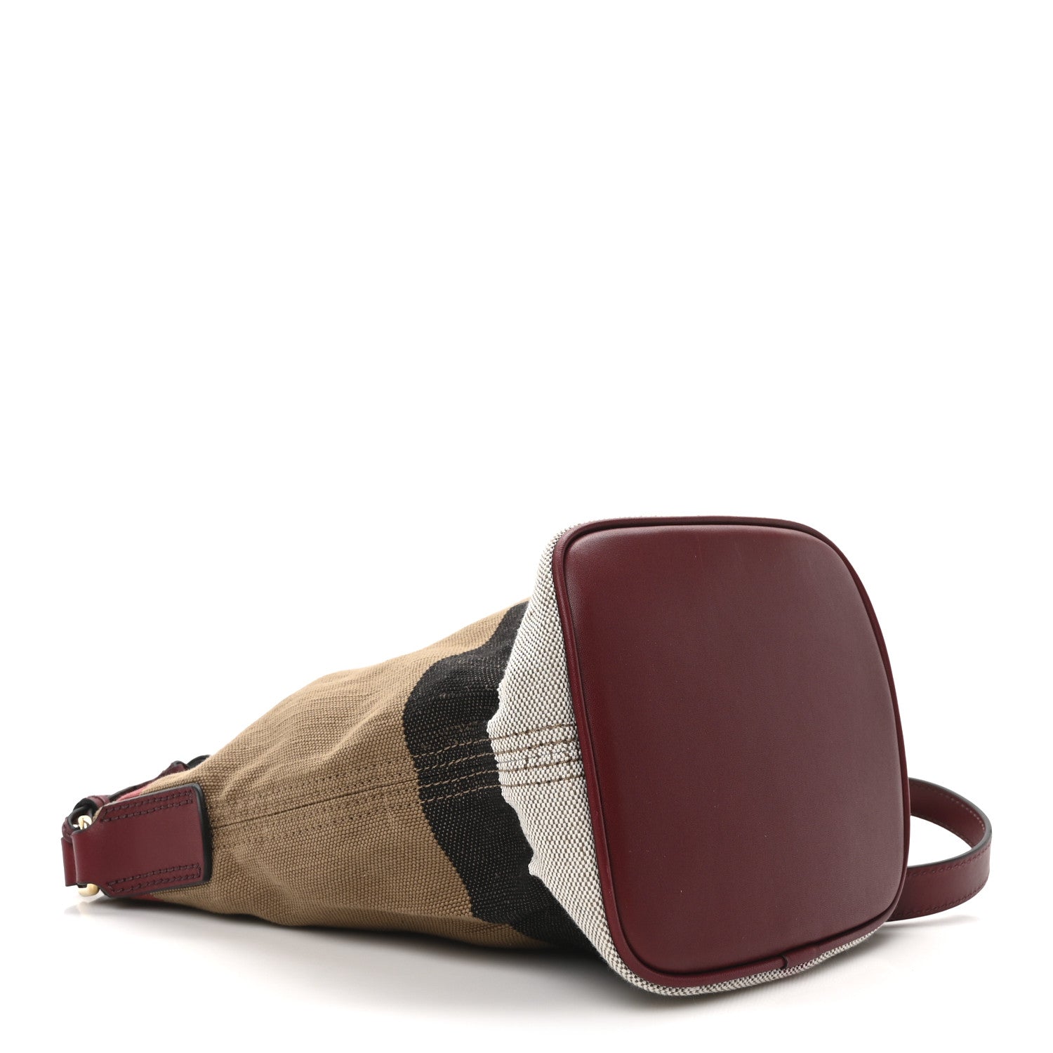 Burberry Canvas Mega Check Mini Ashby Tassel Crossbody Burgundy Red 5 of 12