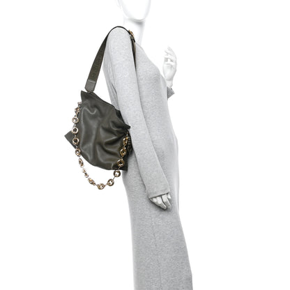 Loewe Mellow Nappa Medium Donut Chain Flamenco Knot Clutch Dark Khaki 2 of 12
