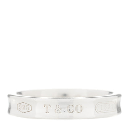 Tiffany Sterling Silver Narrow 1837 Band Ring 54 7 1 of 4