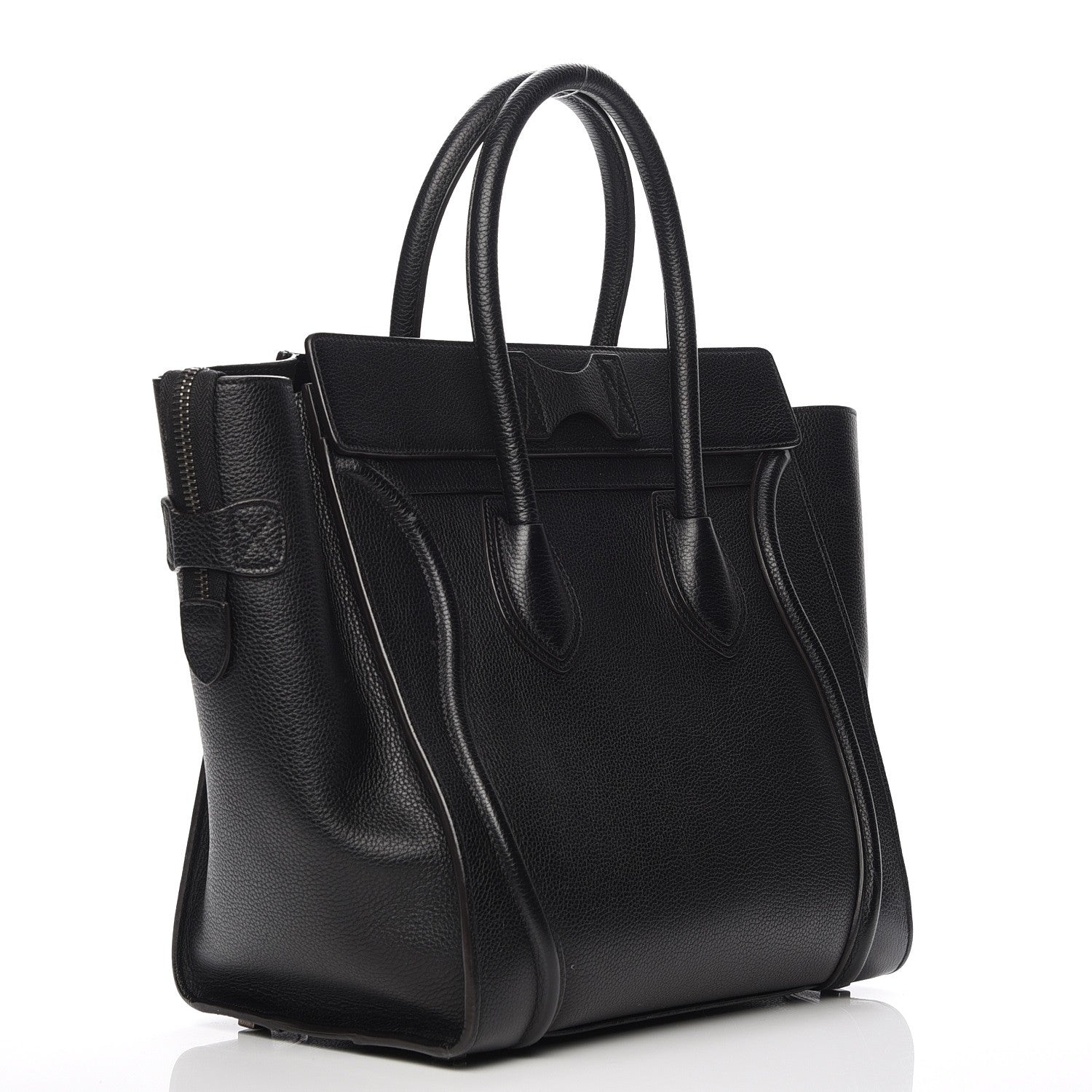 Celine Drummed Calfskin Mini Luggage Black 3 of 9