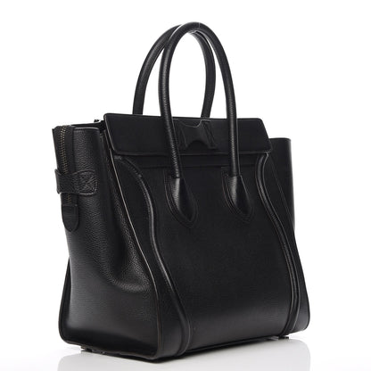 Celine Drummed Calfskin Mini Luggage Black 3 of 9