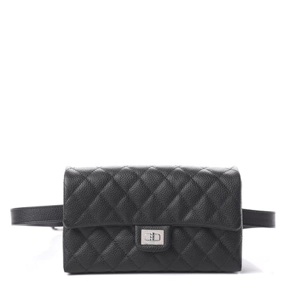 Chanel Grained Calfskin Quilted 2.55 Reissue Flap Belt Bag Clutch Black 1 of 10