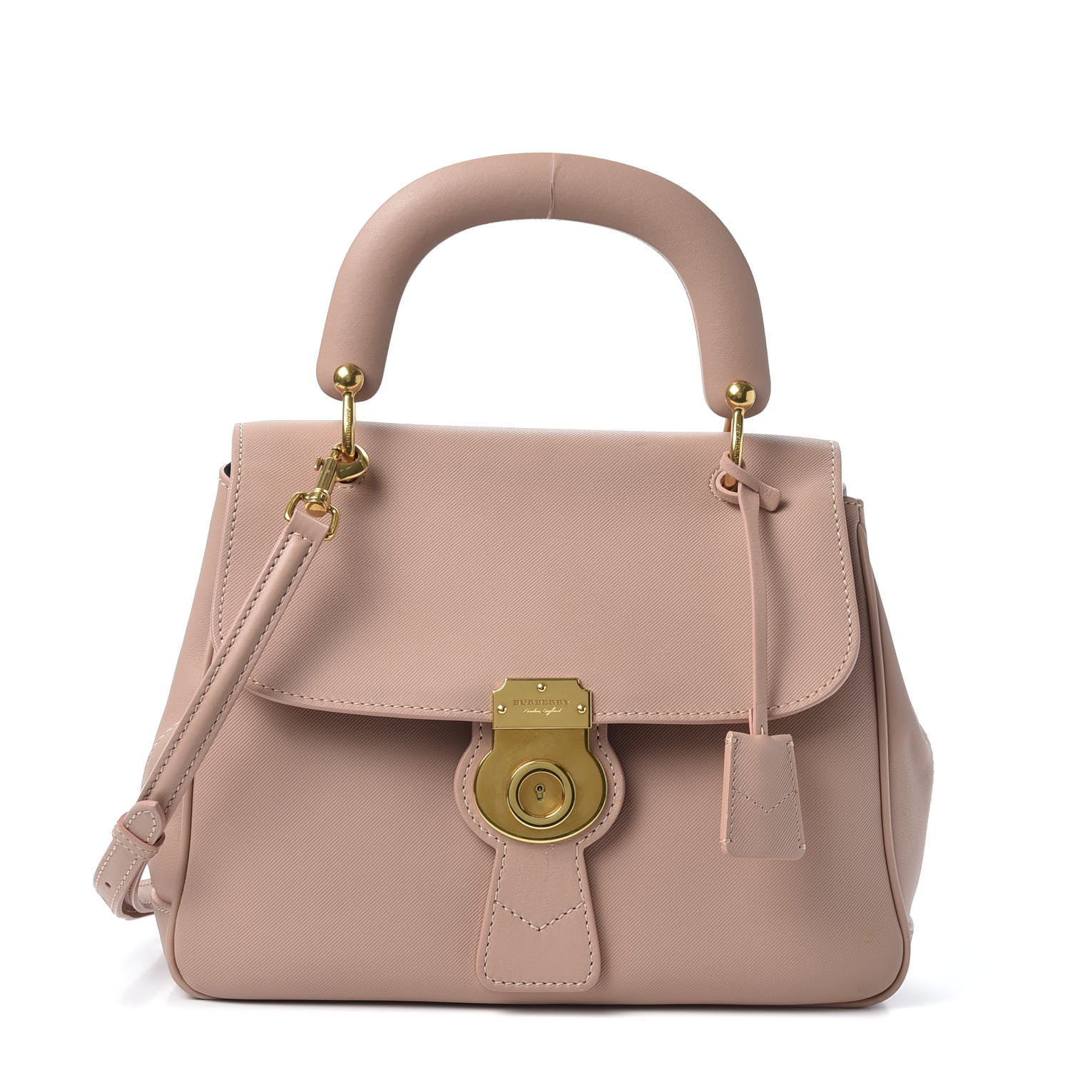 Burberry Trench Calfskin Medium DK88 Top Handle Bag Ash Rose 1 of 14